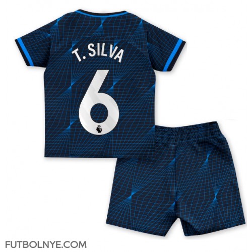Camiseta Chelsea Thiago Silva #6 Visitante Equipación para niños 2023-24 manga corta (+ pantalones cortos)